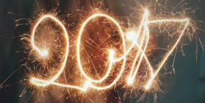 Photo of a sparkler writing the year 2017