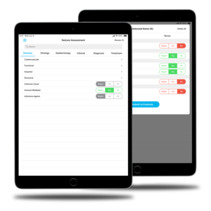 Graphic showing how symptoms are input on the app